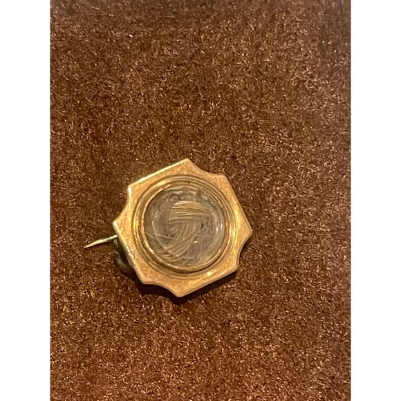 Antique Victorian Georgian Hair Art Mourning Brooch Pin 1818 - Picture 1 of 5